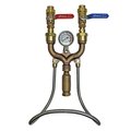 Strahman Washdown Equipemnt M159TG Globe Valve Mounted Hot  Cold Water Mixing Station M159TWG